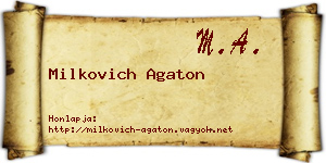 Milkovich Agaton névjegykártya